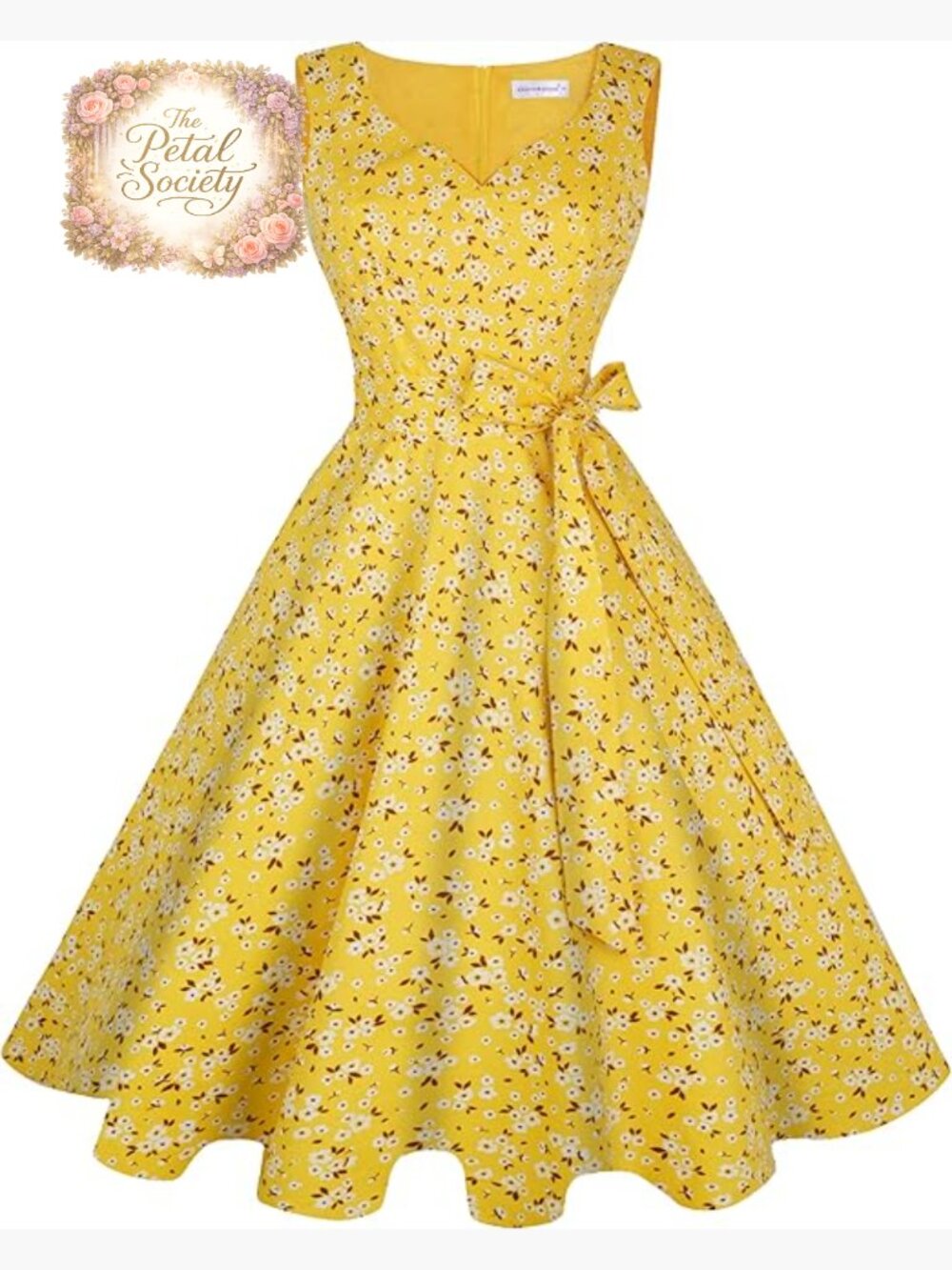 Sleeveless Retro Swing Dress with Pockets, Cotton Blend, Cocktail Party